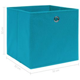 Oppbevaringsbokser 10 stk babyblå 32x32x32 cm stoff