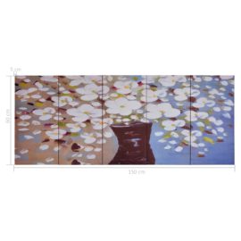 Lerretsbilde blomster i vase flerfarget 150×60 cm