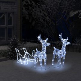 Reinsdyr og slede julepynt 160 LED 130 cm akryl