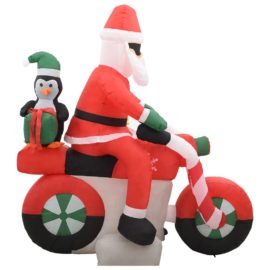 Oppblåsbar julenisse på motorsykkel LED IP44 160 cm