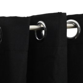 Lystette gardiner maljer og lin-design 2 stk svart 140×225 cm