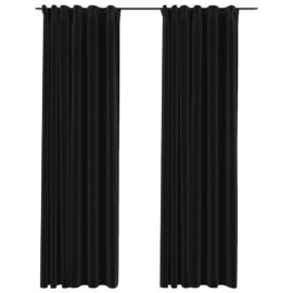 Lystette gardiner kroker lin-design 2 stk antrasitt 140×225 cm