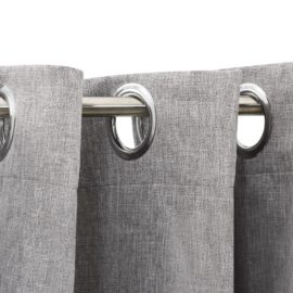 Lystette gardiner med maljer og lin-design 2 stk grå 140×245 cm