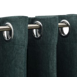 Lystette gardiner maljer og lin-design 2 stk grønn 140×175 cm