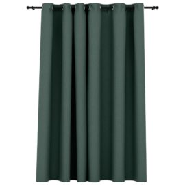 Lystette gardiner maljer og lin-design grønn 290×245 cm