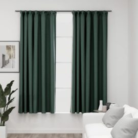 Lystette gardiner kroker og lin-design 2 stk grønn 140×175 cm