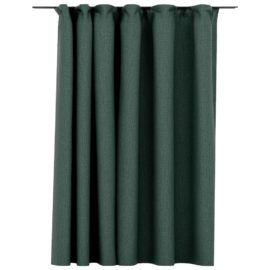 Lystett gardin med kroker og lin-design grønn 290×245 cm