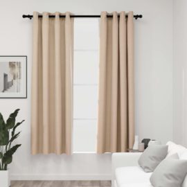 Lystette gardiner maljer og lin-design 2 stk beige 140×175 cm