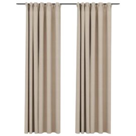 Lystette gardiner kroker og lin-design 2 stk beige 140×245 cm