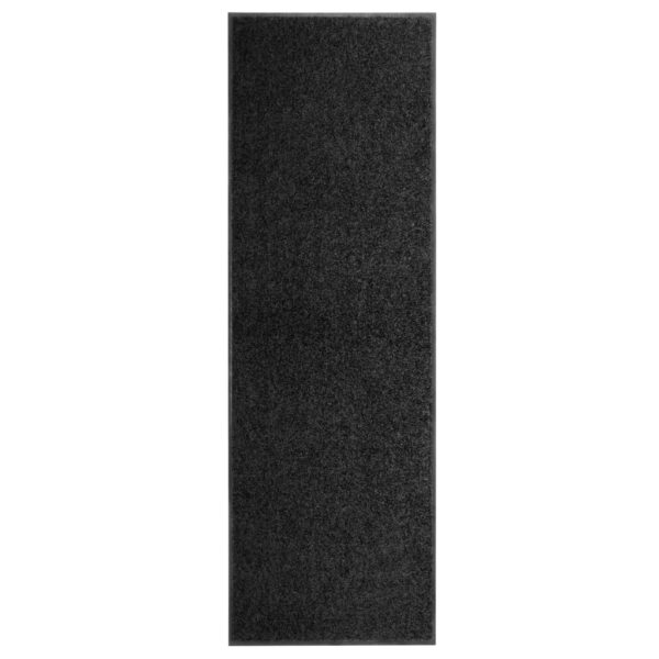 Dørmatte vaskbar svart 60×180 cm
