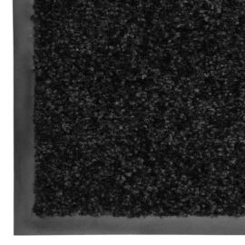 Dørmatte vaskbar svart 90×120 cm