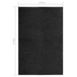 Dørmatte vaskbar svart 120×180 cm