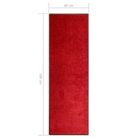Dørmatte vaskbar rød 60×180 cm