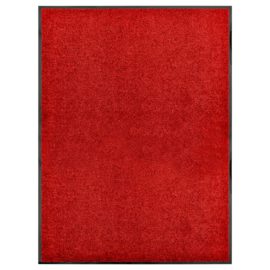 Dørmatte vaskbar rød 90×120 cm