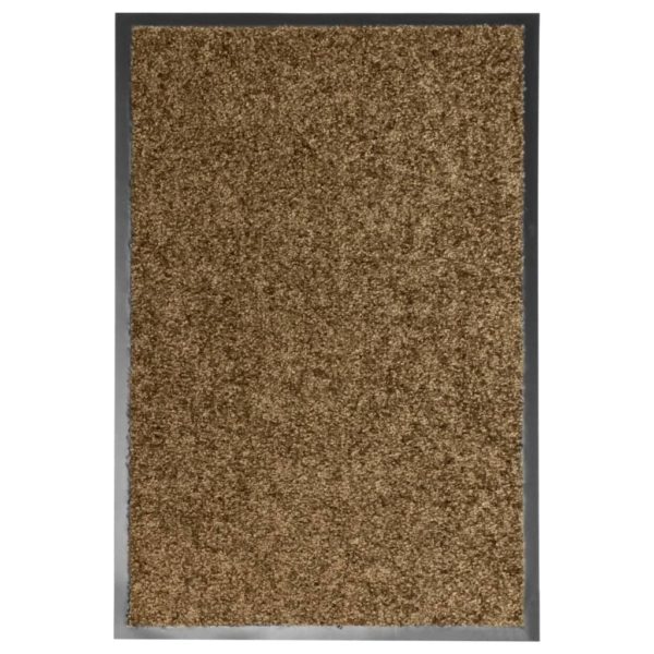 Dørmatte vaskbar brun 40×60 cm