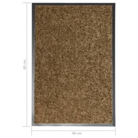 Dørmatte vaskbar brun 40×60 cm
