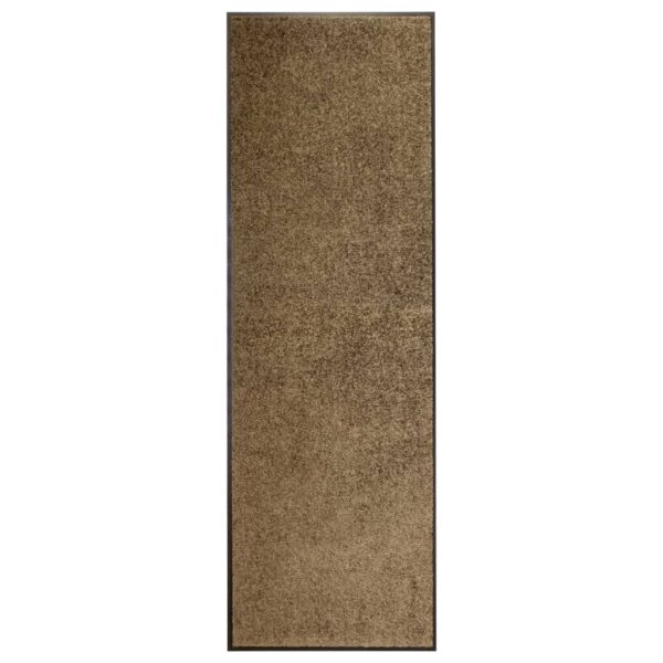 Dørmatte vaskbar brun 60×180 cm