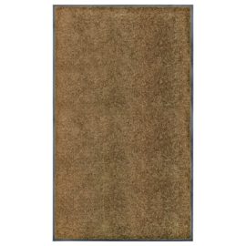 Dørmatte vaskbar brun 90×150 cm