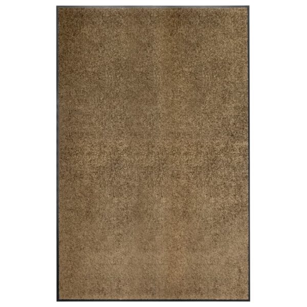 Dørmatte vaskbar brun 120×180 cm