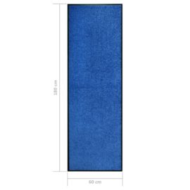 Dørmatte vaskbar blå 60×180 cm