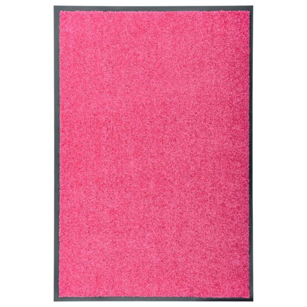 Dørmatte vaskbar rosa 60×90 cm