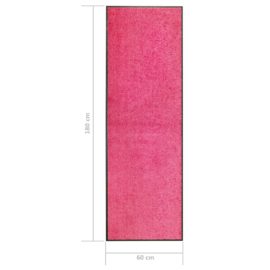 Dørmatte vaskbar rosa 60×180 cm