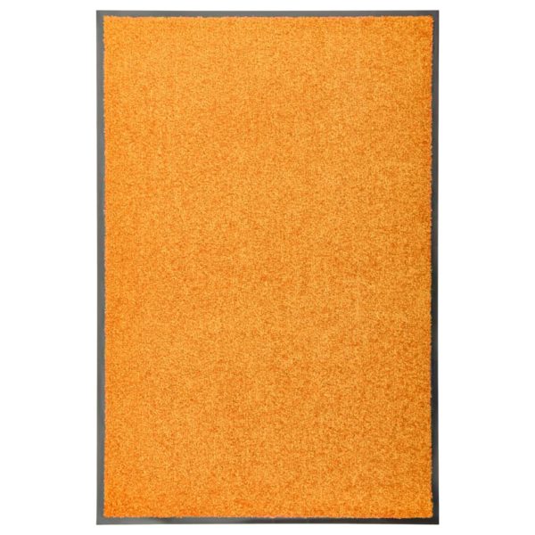 Dørmatte vaskbar oransje 60×90 cm