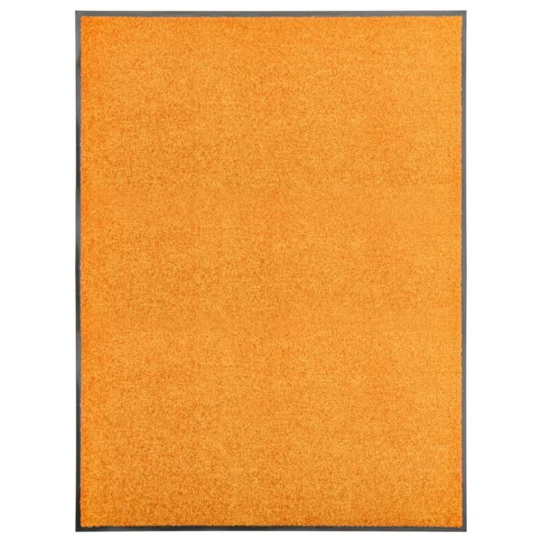 Dørmatte vaskbar oransje 90×120 cm