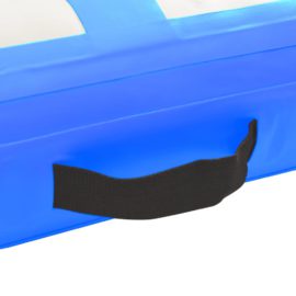 Oppblåsbar gymnastikkmatte med pumpe 300x100x15 cm PVC blå