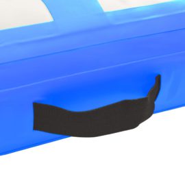 Oppblåsbar gymnastikkmatte med pumpe 500x100x15 cm PVC blå