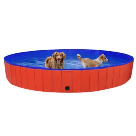 Sammenleggbart hundebasseng rød 300×40 cm PVC