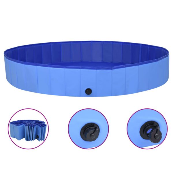 Sammenleggbart hundebasseng blå 200×30 cm PVC