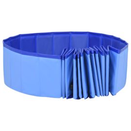 Sammenleggbart hundebasseng 300×40 cm blå PVC