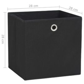 Oppbevaringsbokser 4 stk uvevd stoff 28x28x28 cm svart