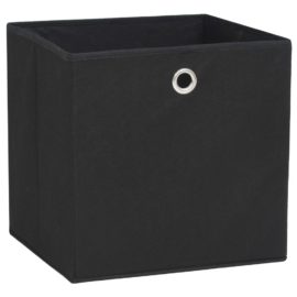 Oppbevaringsbokser 10 stk uvevd stoff 28x28x28 cm svart