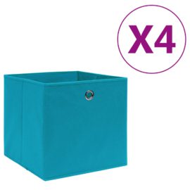 Oppbevaringsbokser 4 stk ikke-vevet stoff 28x28x28 cm babyblå