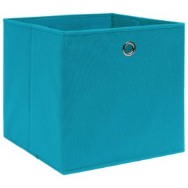 Oppbevaringsbokser 4 stk ikke-vevet stoff 28x28x28 cm babyblå