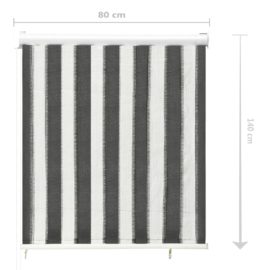 Utendørs rullegardin 80×140 cm antrasitt og hvit stripe