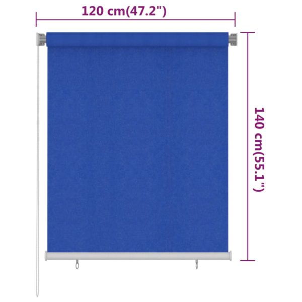 Utendørs rullegardin 120×140 cm blå HDPE