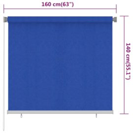 Utendørs rullegardin 160×140 cm blå HDPE