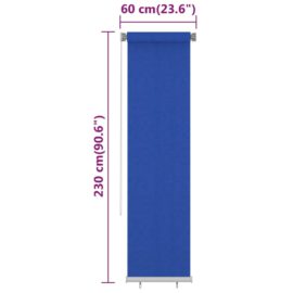Utendørs rullegardin 60×230 cm blå HDPE