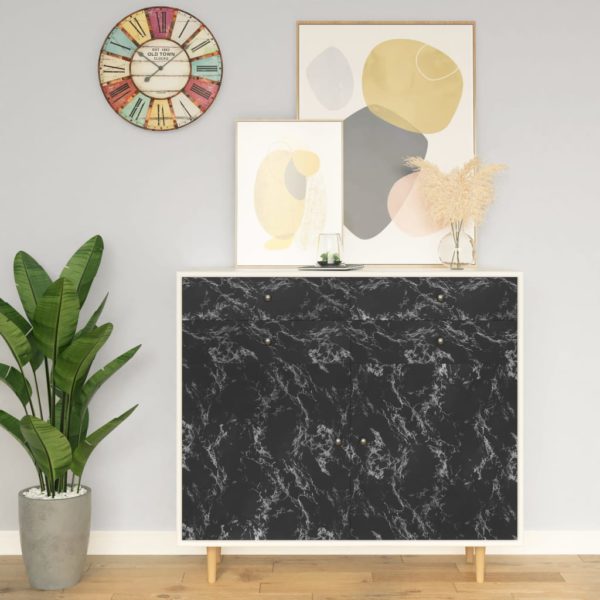 Selvklebende folie til møbler svart stein 500×90 cm PVC