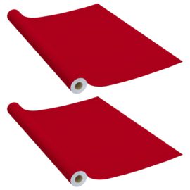 Selvklebende møbelfolier 2 stk 500×90 cm PVC rød
