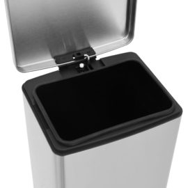 Søppelkasse pedal anti-fingeravtrykk 30L sølv rustfritt stål