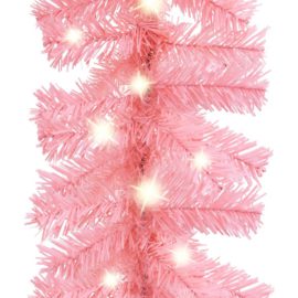 Julekrans med LED-lys 10 m rosa