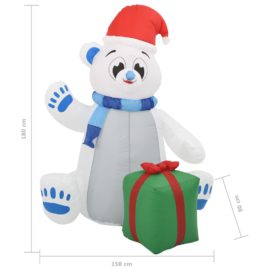 Oppblåsbar juleisbjørn LED innendørs og utendørs 1,8 m