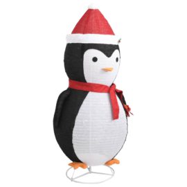 Dekorativ pingvinfigur julesnø LED luksusstoff 180 cm