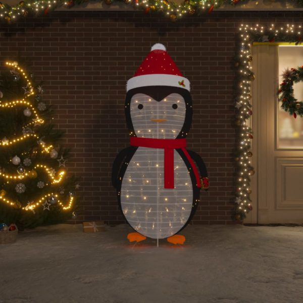 Dekorativ pingvinfigur julesnø LED luksusstoff 180 cm