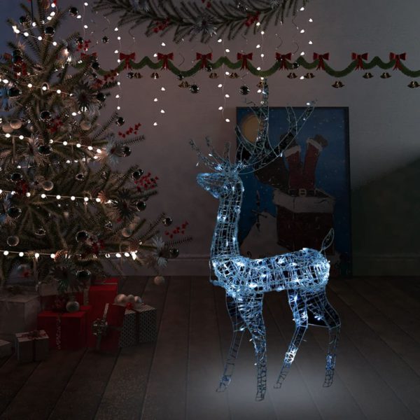 Julereinsdyr dekorasjon akryl 140 LED 120 cm kaldhvitt