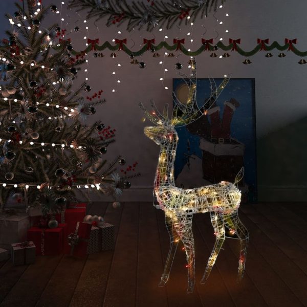 Julereinsdyr dekorasjon akryl 140 LED 120 cm flerfarget